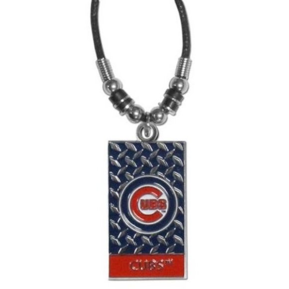 CHICAGO CUBS MLB Official Team Merc Fan Gear Diamond Plate Rope Pendant Necklace - Picture 1 of 4